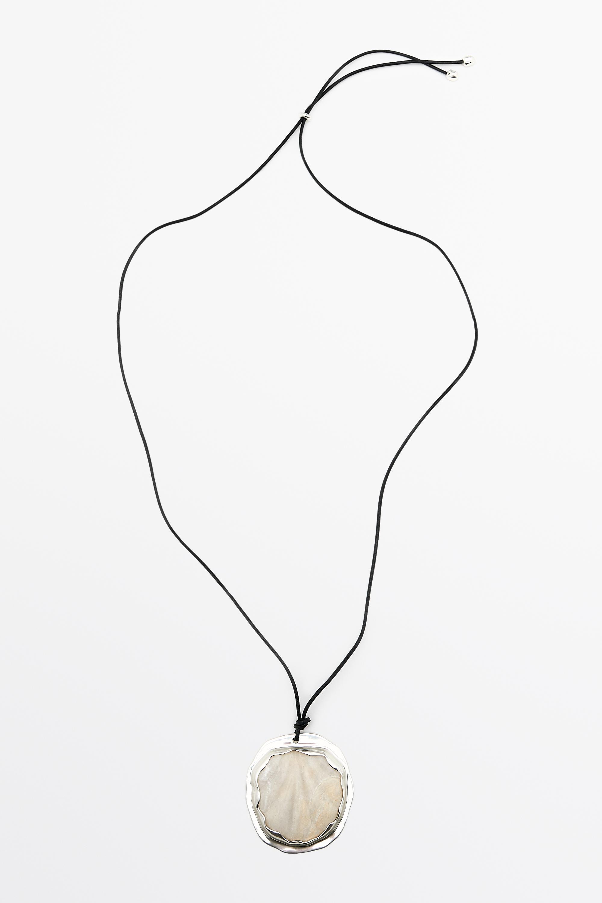 Shell and stone pendant necklace